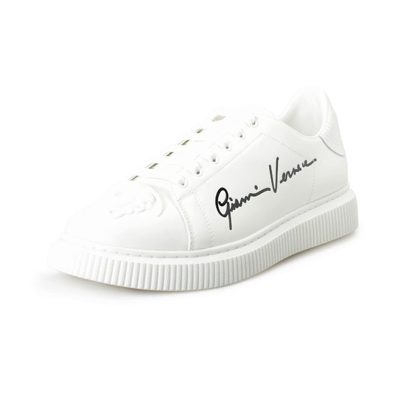Versace Shoes Versace Mens 0 Leather White Medusa Fashion Sneakers